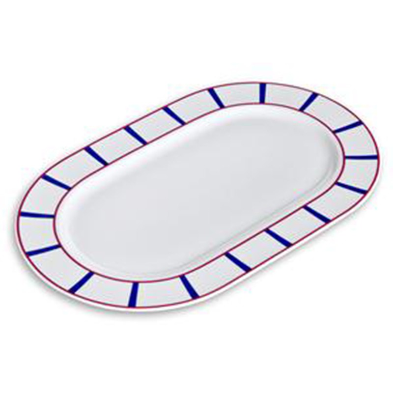 Plat ovale décor basque en porcelaine