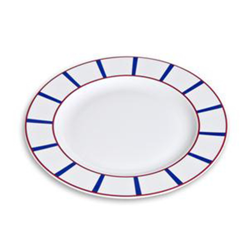 Assiette plate en porcelaine décor basque