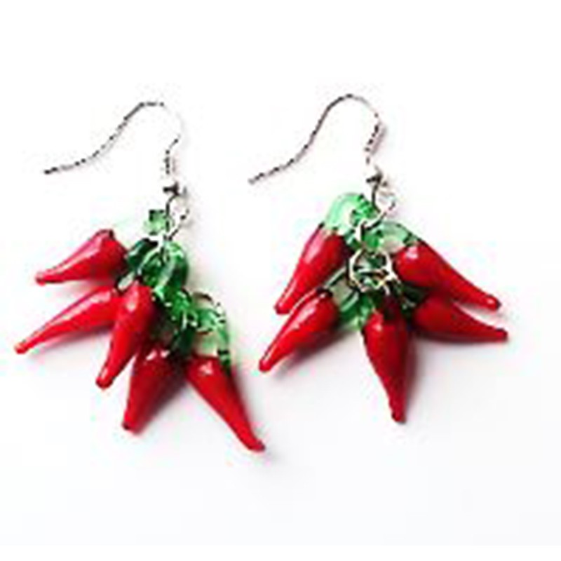 Boucles d’oreilles 5 piments verre