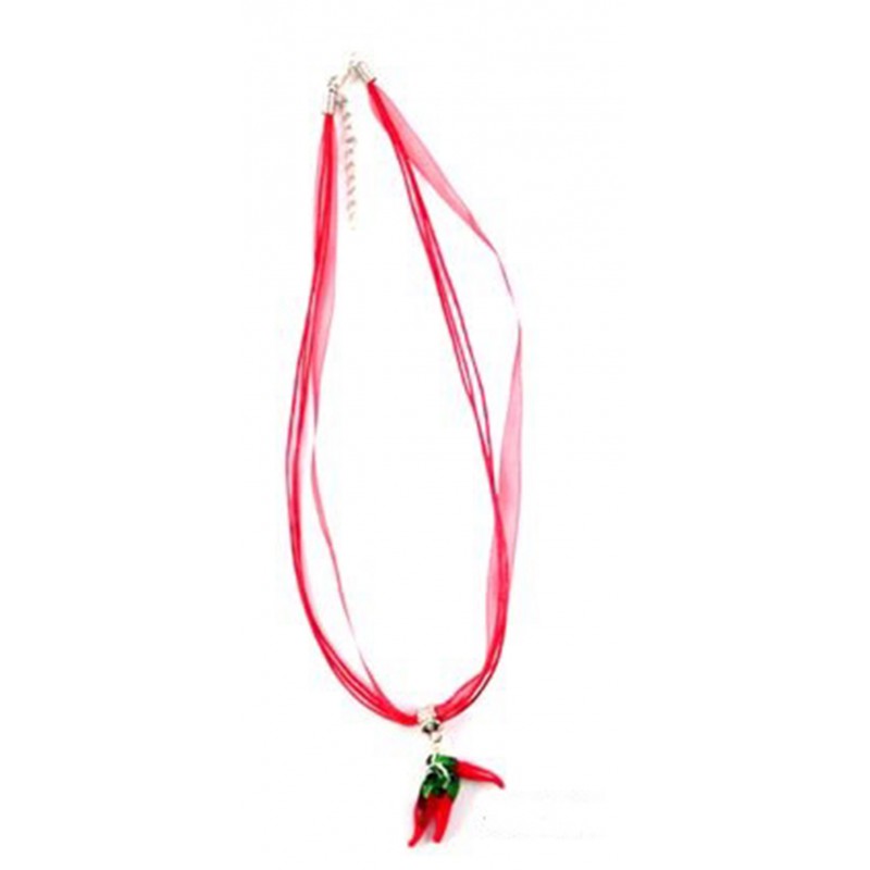 Collier organza rouge 3 piments